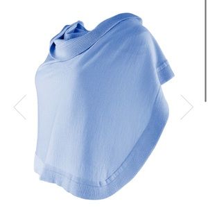 Leggiadro cashmere blend ruffle shawl in light blue